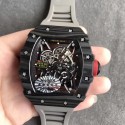 Replica Richard Mille RM35-02 Rafael Nadal KV V2 Forged Carbon Black Skeleton Dial M8215