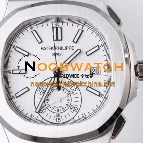 Replica Patek Philippe Nautilus Chronograph 5980 PP Stainless Steel White Dial Swiss 7750