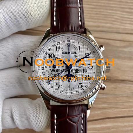 Replica Longines Master Collection Moonphase Chronograph L2.673.4.78.3 JF Stainless Steel White Dial Swiss 7751