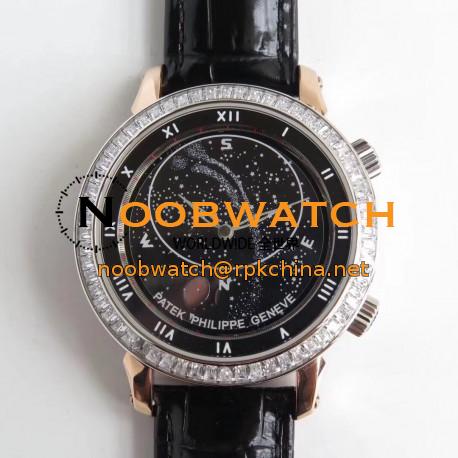 Replica Patek Philippe Grand Complications Sky Moon Celestial 5102PR N Rose Gold & Diamond Black Dial Swiss 240 LU CL C