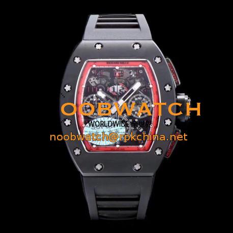 Replica Richard Mille RM011 Felipe Massa Chronograph Limited Edition KV Ceramic Red  Skeleton Dial Swiss 7750