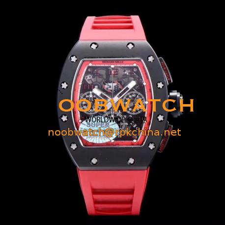 Replica Richard Mille RM011 Felipe Massa Chronograph Limited Edition KV Ceramic Red  Skeleton Dial Swiss 7750