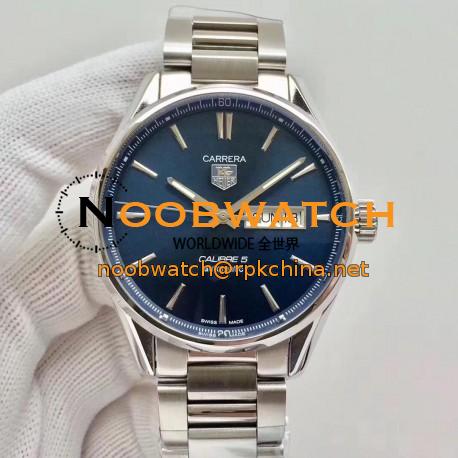 Replica Tag Heuer Carrera Calibre 5 Day-Date 41MM WAR201E.BA0723 N Stainless Steel Blue Dial Swiss 2836-2