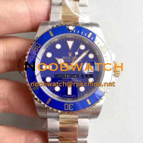 Replica Rolex Submariner Date 116613LB 2018 N V8S 24K Yellow Gold Wrapped & Stainless Steel Blue Dial Swiss 3135