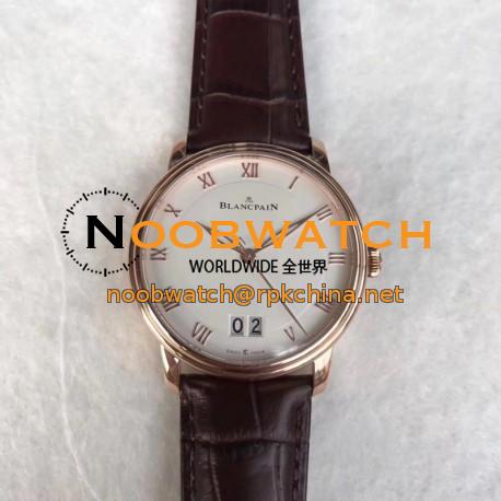 Replica Blancpain Villeret Grande Date 6669-3642-55B HG V2 Rose Gold White Dial Swiss 6950