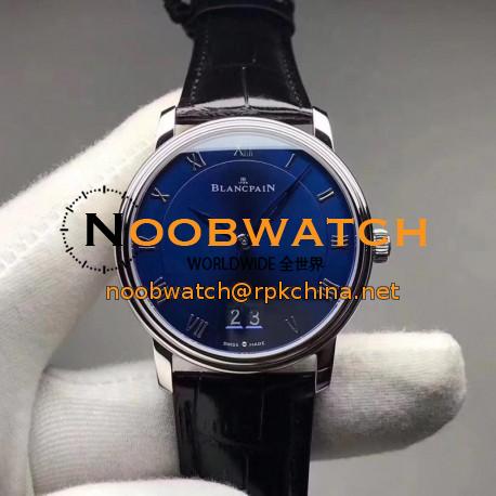 Replica Blancpain Villeret Grande Date 6669-1127-55B HG V2 Stainless Steel Blue Dial Swiss 6950