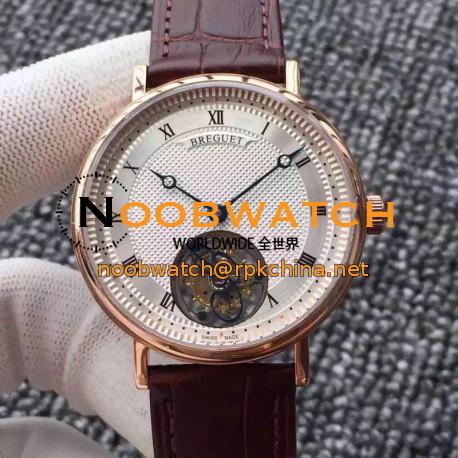 Replica Breguet Classique Tourbillon AX Rose Gold Silver Dial Swiss Tourbillon