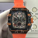 Replica Richard Mille RM011-03 McLaren Automatic Flyback Chronograph KV Black & Orange Forged Carbon Skeleton Dial Swiss 7750