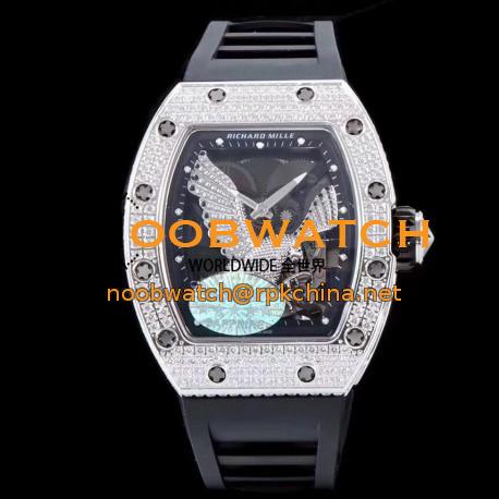 Replica Richard Mille RM023 KV Stainless Steel & Diamonds Diamond Eagle Skeleton Dial M8215