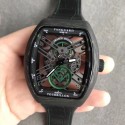 Replica Franck Muller Vanguard Skeleton V 45 S6 SQT CARBONE NR N Carbon Fiber Black & Green Skeleton Dial M9015