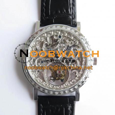 Replica Piaget Altiplano Skeleton Tourbillon BBR Stainless Steel & Diamonds Silver Skeleton Dial Swiss Tourbillon