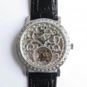 Replica Piaget Altiplano Skeleton Tourbillon BBR Stainless Steel & Diamonds Silver Skeleton Dial Swiss Tourbillon