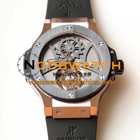 Replica Hublot Big Bang Tourbillon N Rose Gold Stainless Steel Dial Swiss Tourbillon