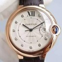 Replica Cartier Ballon Bleu Rose Gold White Dial M9015