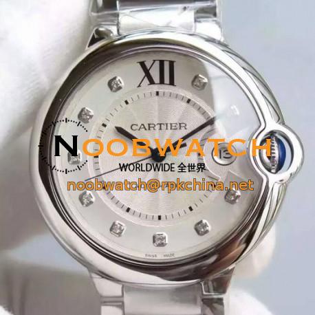 Replica Cartier Ballon Bleu Stainless Steel White Dial Stainless Steel Bracelet M9015