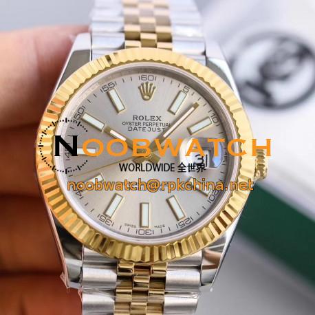 Replica Rolex Datejust II 116333 41MM KS Stainless Steel & Yellow Gold Rhodium Dial Swiss 2836-2