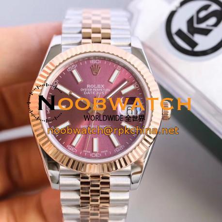 Replica Rolex Datejust II 116333 41MM KS Stainless Steel & Rose Gold Purple Dial Swiss 2836-2