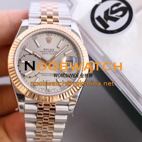 Replica Rolex Datejust II 116333 41MM KS Stainless Steel & Rose Gold Rhodium Dial Swiss 2836-2