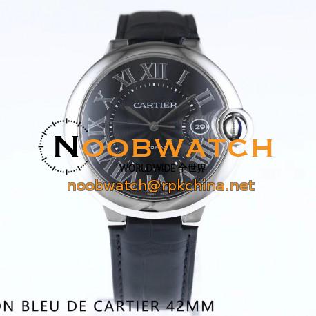 Replica Ballon Bleu De Cartier 42MM WSBB0003 AF Stainless Steel Black Dial Swiss 2892