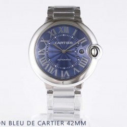 Replica Ballon Bleu De Cartier 42MM WSBB0025 AF Stainless Steel Blue Dial Swiss 2892