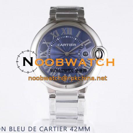 Replica Ballon Bleu De Cartier 42MM WSBB0025 AF Stainless Steel Blue Dial Swiss 2892