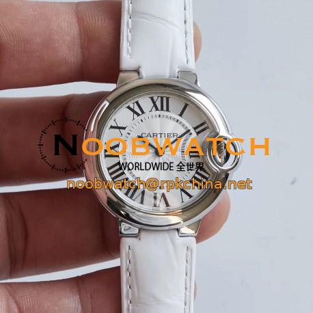 Replica Ballon Bleu De Cartier 33MM W6920086 AF Stainless Steel Silver Dial Swiss Ronda Quartz