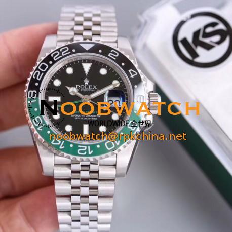 Replica Rolex GMT-Master II KS Stainless Steel Black Dial Swiss 2836-2