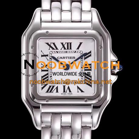 Replica Panthere de Cartier Medium Ladies WSPN0007 KOR Stainless Steel White Dial Swiss Ronda Quartz