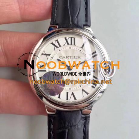 Replica Cartier Ballon Bleu 36MM W69017Z4 JF Stainless Steel Silver Dial Swiss Ronda Quartz