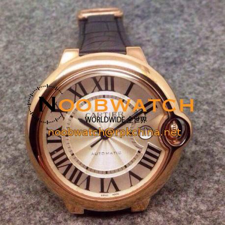 Replica Cartier Ballon Bleu 36MM Rose Gold Silver Dial Swiss 2836-2