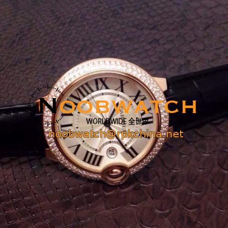 Replica Cartier Ballon Bleu 36MM Rose Gold Silver Dial Swiss 2688