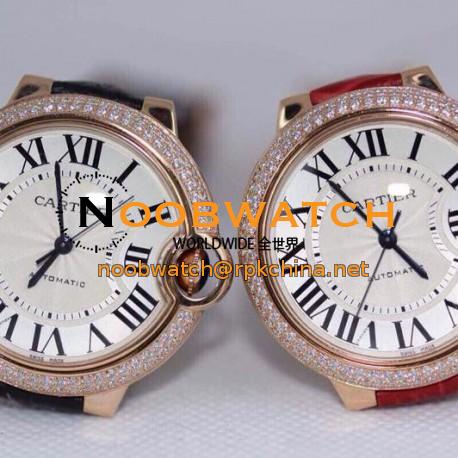 Replica Cartier Ballon Bleu 36MM Rose Gold Silver Dial Swiss 2688