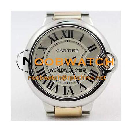 Replica Cartier Ballon Bleu 36MM Stainless Steel & Rose Gold Silver Dial Swiss 2671