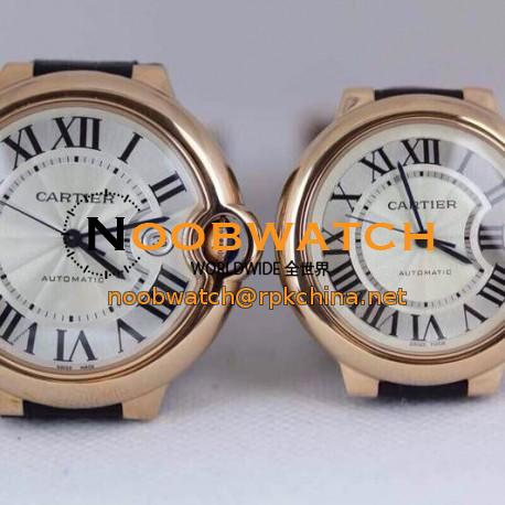 Replica Cartier Ballon Bleu 36MM Rose Gold Swiss Silver Dial Swiss 2671