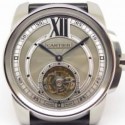 Replica Calibre De Cartier Tourbillon Stainless Steel Grey Dial Swiss Tourbillon