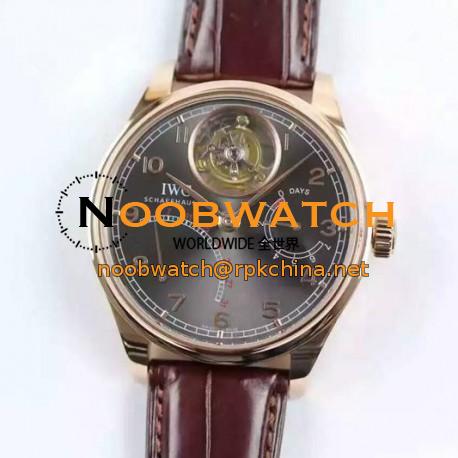 Replica IWC Portuguese Tourbillon IW504601 Power Reserve Rose Gold Anthracite Dial Swiss Tourbillon