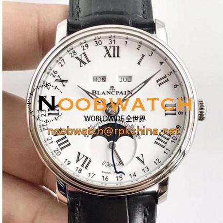 Blancpain Villeret Quantieme Complet 8 Jours 6639-3437-55B OM Stainless Steel White Dial Swiss 6639