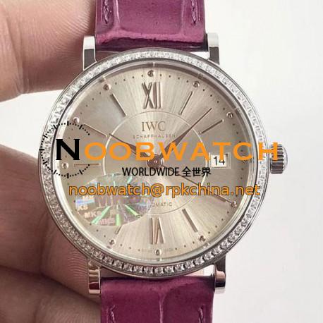 Replica IWC Portofino Automatic 37 IW458109 MK Stainless Steel & Diamonds Silver Dial M9015