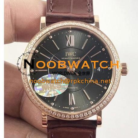 Replica IWC Portofino Automatic 37 IW458107 MK Rose Gold & Diamonds Anthracite Dial M9015