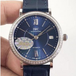 Replica IWC Portofino Automatic 37 IW458111 MK Stainless Steel & Diamonds Blue Dial M9015