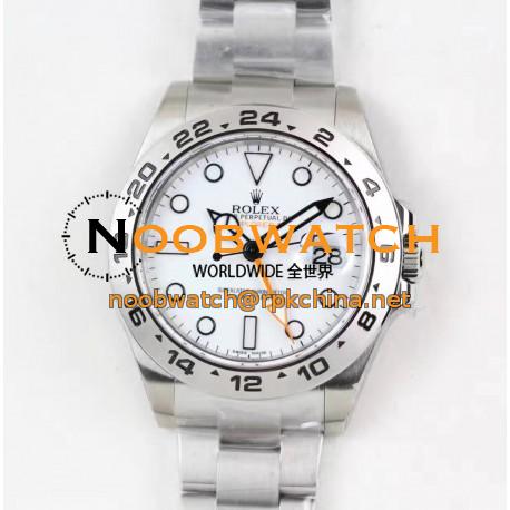 Replica Rolex Explorer II 216570 2018 V7 Stainless Steel White Dial Swiss 3187