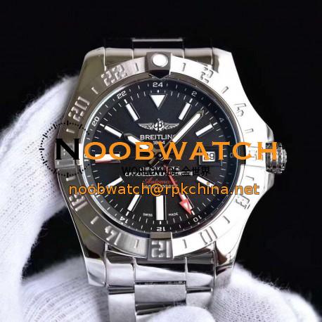 Replica Breitling Avenger II GMT A3239011/BC35/170A GF Stainless Steel Black Dial Swiss 2836-2