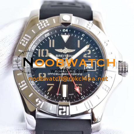 Replica Breitling Avenger II GMT A3239011/BC34/152S/A20S.1 GF Stainless Steel Black Dial Swiss 2836-2