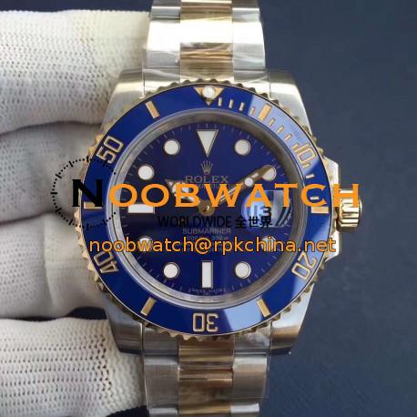 Replica Rolex Submariner Date 116613LB N V8S 24K Yellow Gold Wrapped & Stainless Steel Blue Dial Swiss 2836-2