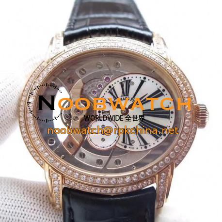 Replica Audemars Piguet Royal Millenary 4101 15350 V9 Rose Gold & Diamonds Rose Gold Skeleton Dial Swiss 4101