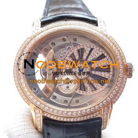 Replica Audemars Piguet Royal Millenary 4101 15350 V9 Rose Gold & Diamonds Rose Gold Skeleton Dial Swiss 4101