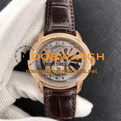 Replica Audemars Piguet Royal Millenary 4101 15350 V9 Yellow Gold & Diamonds Rose Gold Skeleton Dial Swiss 4101