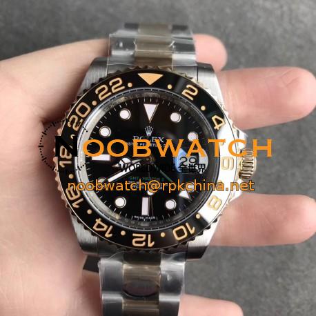 Replica Rolex GMT-Master II 116713LN N V9S 24K Yellow Gold Wrapped & 904L Stainless Steel Black Dial Swiss 2836-2