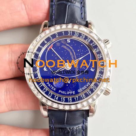 Replica Patek Philippe Grand Complications Sky Moon Celestial 6102P-001 Noob Stainless Steel Blue Dial Swiss 240 LU CL C