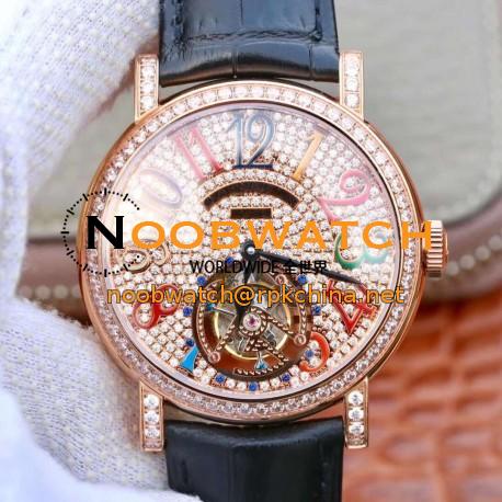 Replica Franck Muller Round Color Dreams Tourbillon TWL Rose Gold & Diamonds Diamond Dial Swiss Tourbillon